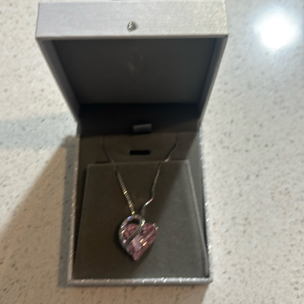 Leafael Infinity Love Heart Pendant with Birthstone Crystals, Silver Plated